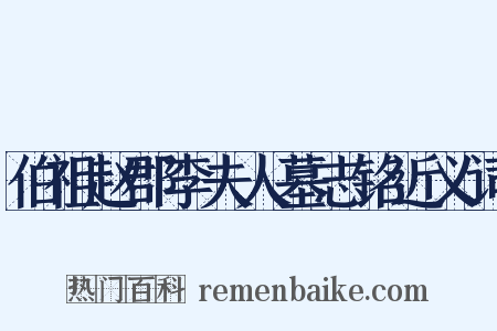 伯祖赵郡李夫人墓志铭近义词是什么意思的图片